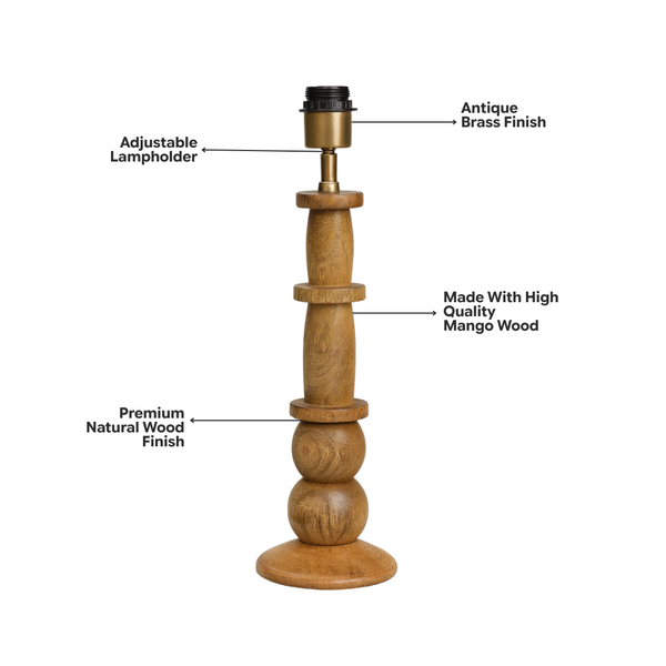 Hazel Wood Table Lamp - Natural Wood ( Base Only )