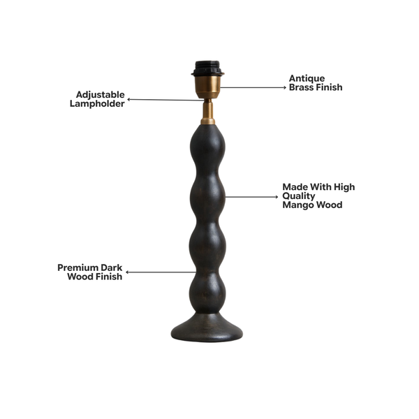 Ripple Wood Table Lamp - Dark Wood Finish ( Base Only )