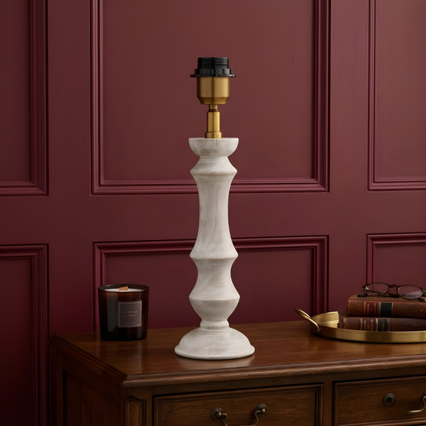 Eliza Wood Table Lamp - Whitewash Wood Finish ( Base Only )