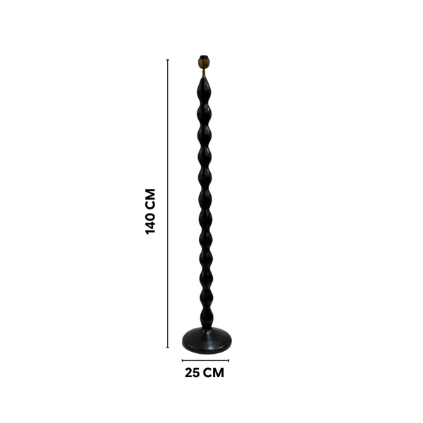 Ripple Wood Floor Lamp - Ebony Finish (Base Only)