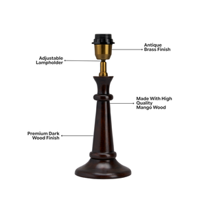 Fable Wood Table Lamp - Dark Wood Finish ( Base Only)