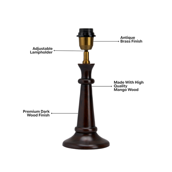 Fable Wood Table Lamp - Dark Wood Finish ( Base Only)