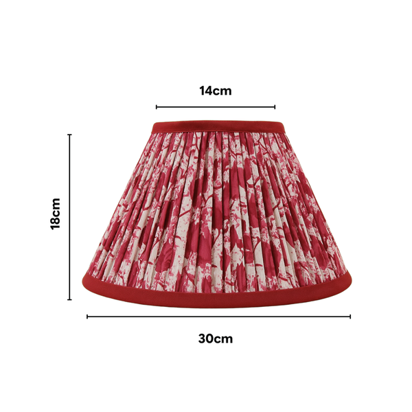 30 CM Crimson Blooms Cotton Lampshade - Empire ( Shade Only )