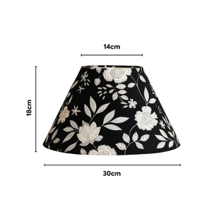 30 CM Midnight Blossom Cotton Lampshade - Empire ( Shade Only )