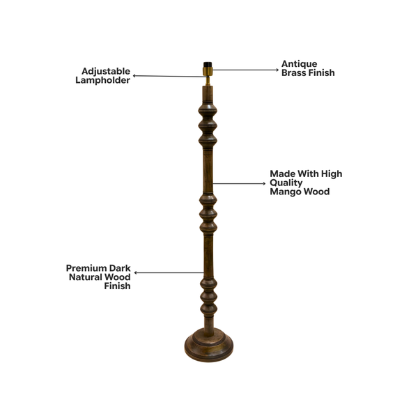 Juno Wood Floor Lamp - Natural Wood Finish (Base Only)