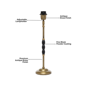 Ophelia Metal Table Lamp - Antique Brass ( Base Only )