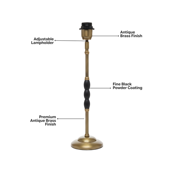 Ophelia Metal Table Lamp - Antique Brass ( Base Only )