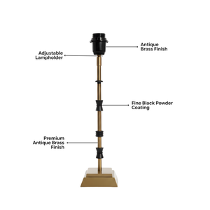 Lily Metal Table Lamp - Antique Brass & Matte Black ( Base Only )