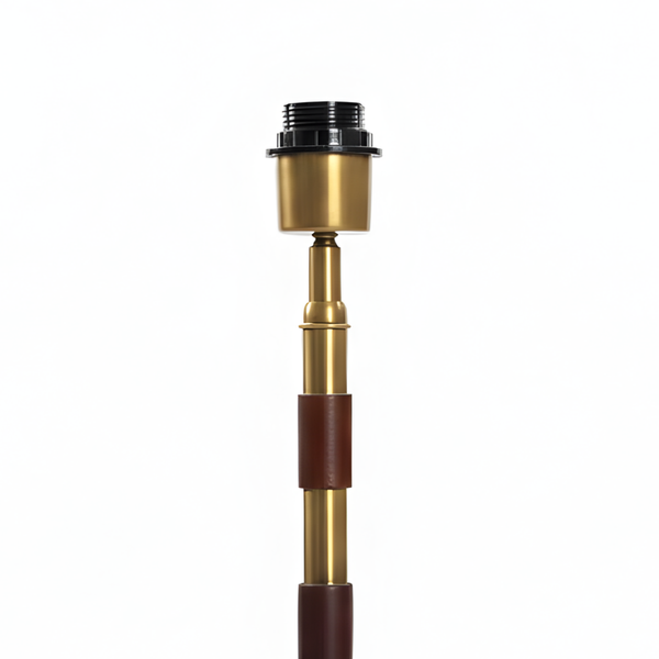 Clover Metal Table Lamp - Antique Brass & Natural Wood ( Base Only )