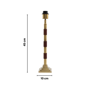 Clover Metal Table Lamp - Antique Brass & Natural Wood ( Base Only )