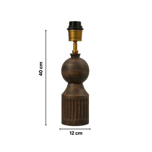 Tessa Wood Table Lamp - Dark Natural Wood ( Base Only )
