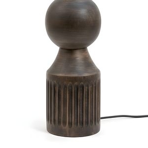 Tessa Wood Table Lamp - Dark Natural Wood ( Base Only )