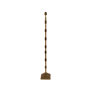 Clover Floor Lamp - Antique Brass & Wood (Base Only)