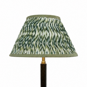 30 CM Green & White Ikat Cotton Lampshade - Empire ( Shade Only )