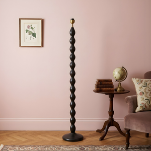 Ripple Wood Floor Lamp - Ebony Finish (Base Only)