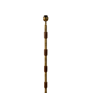 Clover Floor Lamp - Antique Brass & Wood (Base Only)