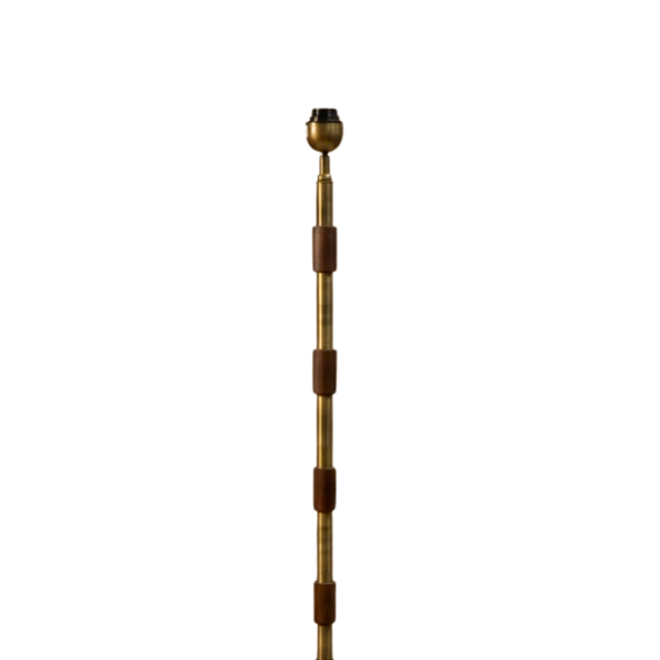 Clover Floor Lamp - Antique Brass & Wood (Base Only)