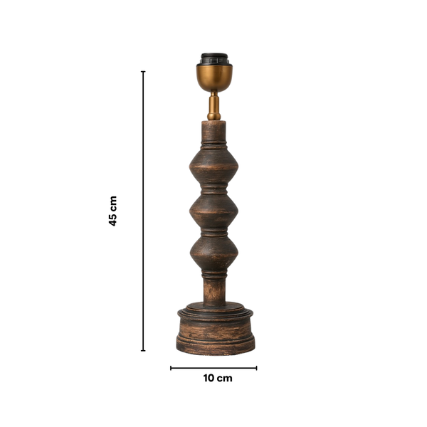 Juno Wood Table Lamp - Dark Natural Wood ( Base Only )