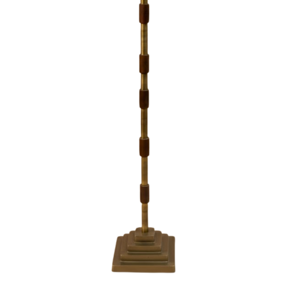 Clover Floor Lamp - Antique Brass & Wood (Base Only)