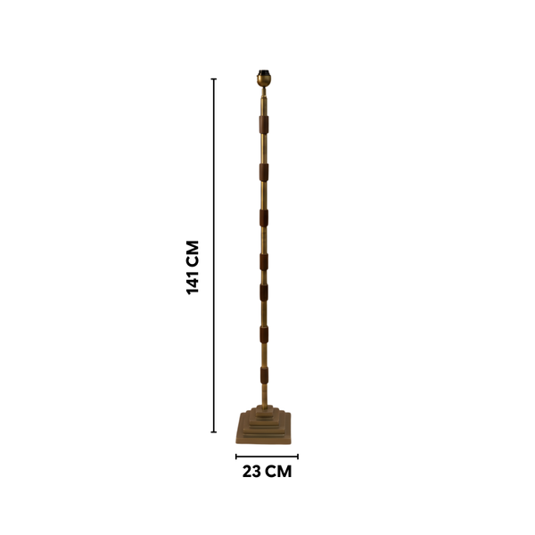 Clover Floor Lamp - Antique Brass & Wood (Base Only)