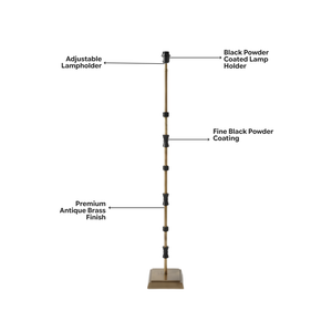 Lily Floor Lamp - Antique Brass & Matte Black (Base Only)