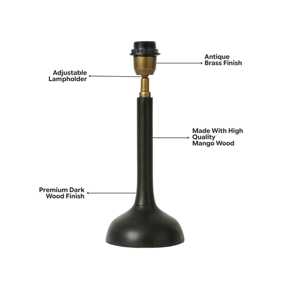 Penny Wood Table Lamp - Dark Wood Finish ( Base Only )