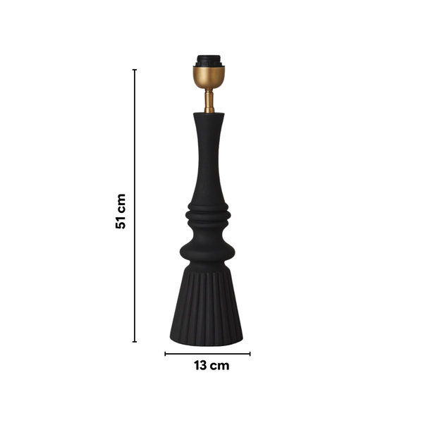 Celestia Wood Table Lamp - Matte Black Wood Finish ( Base Only )