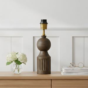 Tessa Wood Table Lamp - Dark Natural Wood ( Base Only )