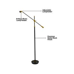 Gama Floor Lamp - Antique Brass & Matte Black (Base Only)