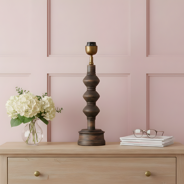 Juno Wood Table Lamp - Dark Natural Wood ( Base Only )