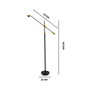 Gama Floor Lamp - Antique Brass & Matte Black (Base Only)