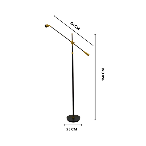 Gama Floor Lamp - Antique Brass & Matte Black (Base Only)
