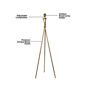 Tripod Floor Lamp - Antique Brass (Base Only)