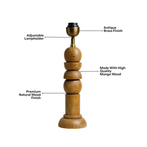 Solace Wood Table Lamp - Natural Wood ( Base Only )
