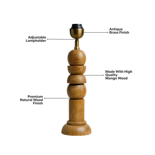 Solace Wood Table Lamp - Natural Wood ( Base Only )