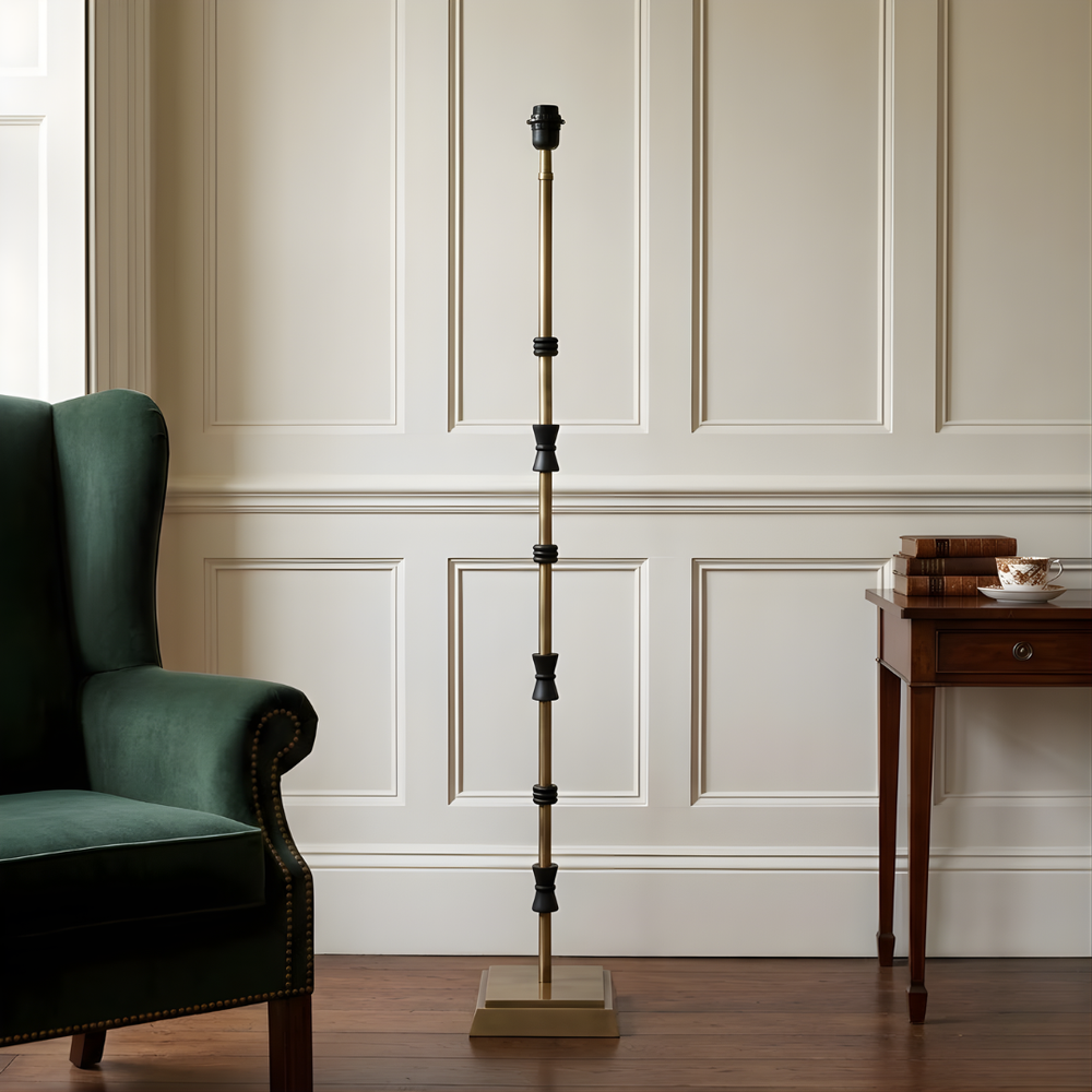 Lily Floor Lamp - Antique Brass & Matte Black (Base Only)