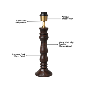 Orla Wood Table Lamp - Dark Wood Finish ( Base Only )