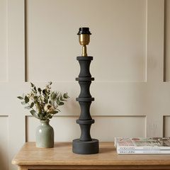 Nova Wood Table Lamp - Matte Black Wood Finish ( Base Only )