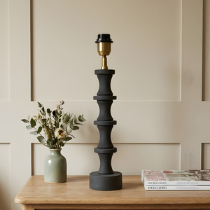 Nova Wood Table Lamp - Matte Black Wood Finish ( Base Only )