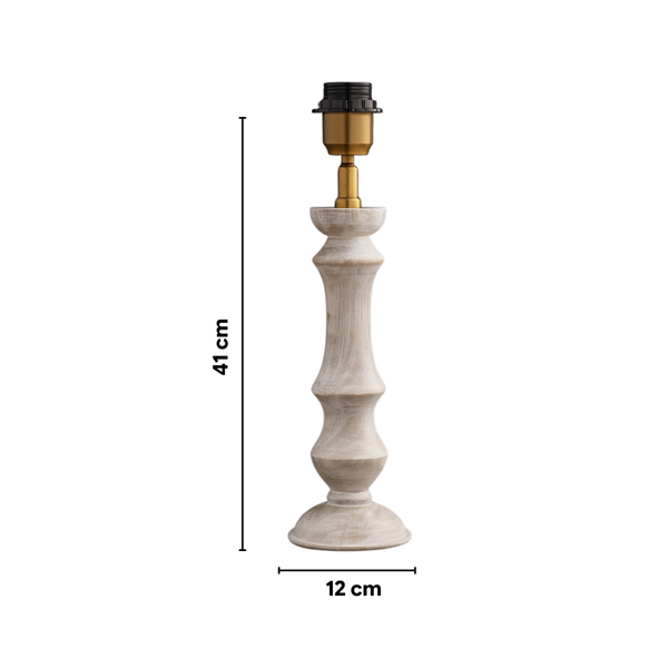 Eliza Wood Table Lamp - Whitewash Wood Finish ( Base Only )