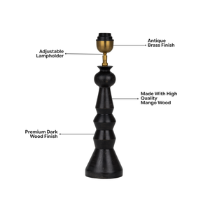 Fenix Wood Table Lamp - Dark Wood Finish ( Base Only )