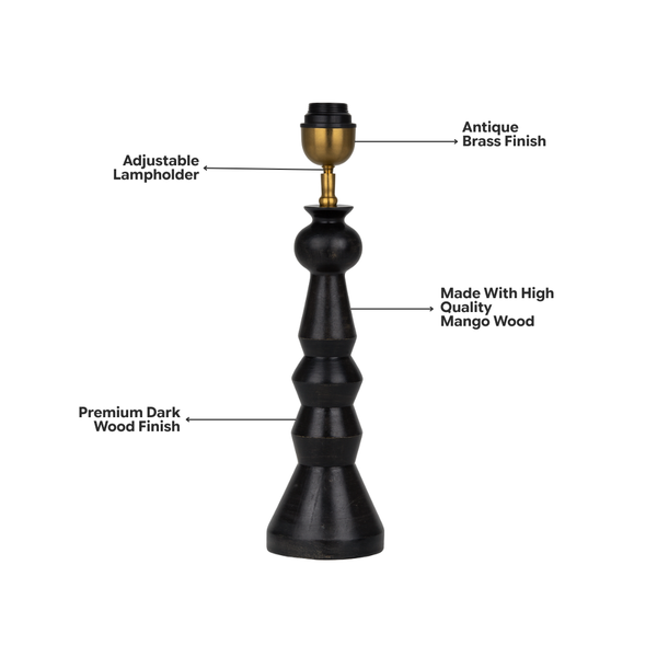 Fenix Wood Table Lamp - Dark Wood Finish ( Base Only )