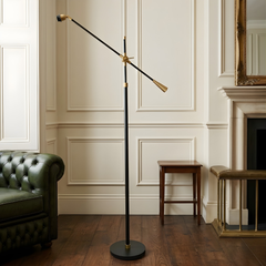 Gama Floor Lamp - Antique Brass & Matte Black (Base Only)
