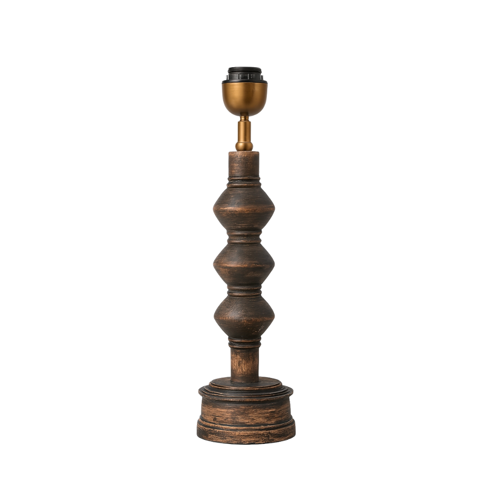 Juno Wood Table Lamp - Dark Natural Wood ( Base Only )