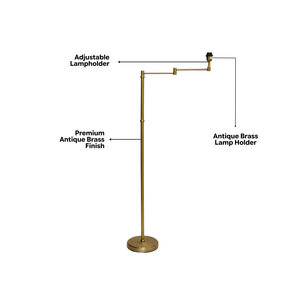 Alpha Floor Lamp - Antique Brass (Base Only)
